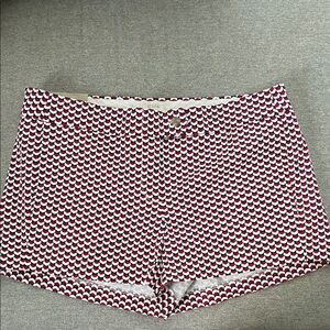 J. Crew Red and White Patterned Women's Shorts
